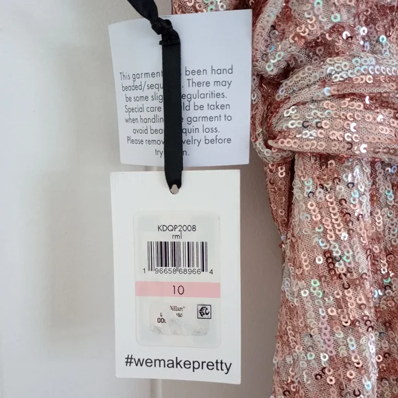 NWT Kensie Sequin Boat-Neck Tie-Waist Sheath Dress - Picture 8 of 8